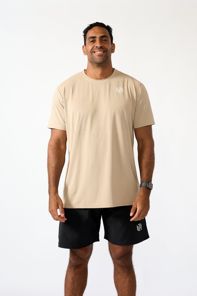 Beyond Men's Beige  Regular Fit T-shirt - Image 1